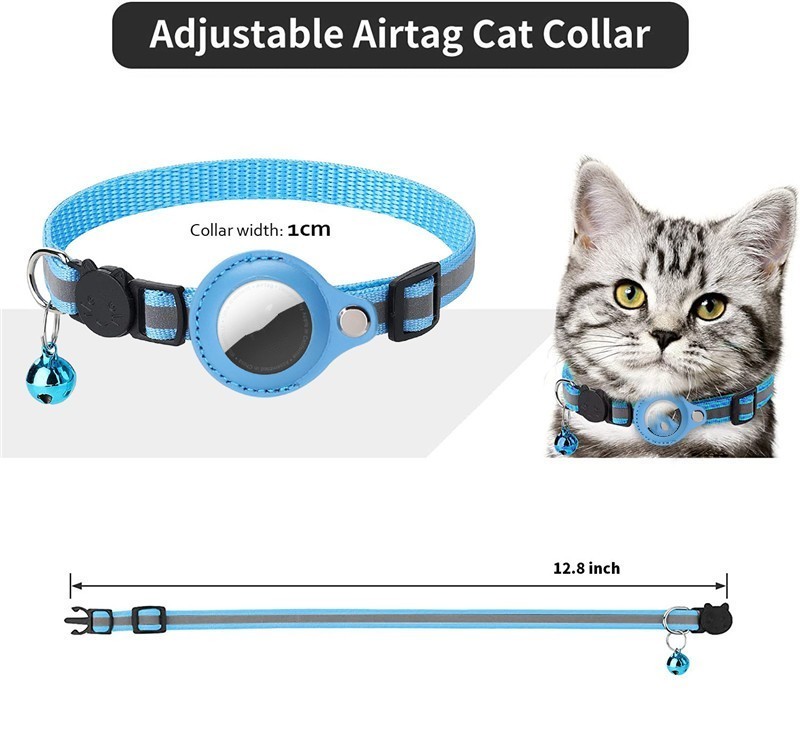 Pet Collar With Bell Airtag Reflective Collar - Image 10