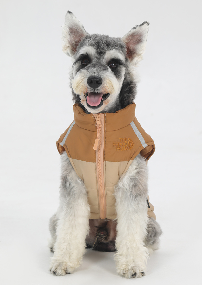 Pet clothes autumn and winter waterproof reflective dog cotton coat can pull big dog clothes pet clothes - Image 4