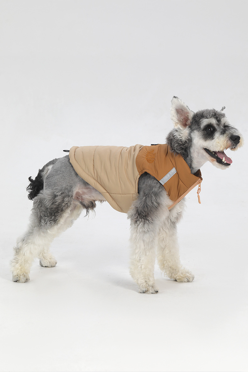 Pet clothes autumn and winter waterproof reflective dog cotton coat can pull big dog clothes pet clothes - Image 3
