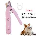 2 In 1 Pet Nail Clippers With Led Light Dog Cat Special Blood Line Scissors Multifunction Animals Paw Nail Trimmer Pet Supplies - Imagem 2