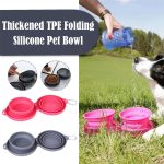Rubber Foldable Double Bowl Pet Feeding Bowl Pets Supplies Dog Cat Bowls - Imagem 3