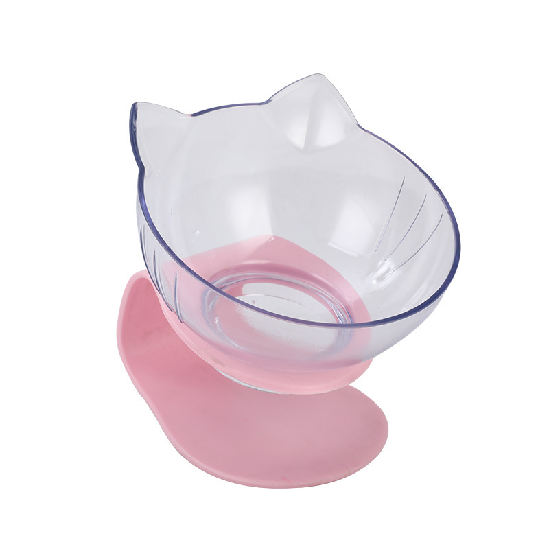 New Inclined Food Cat Ear Oblique Mouth Transparent Single Pet Bowl - Image 4
