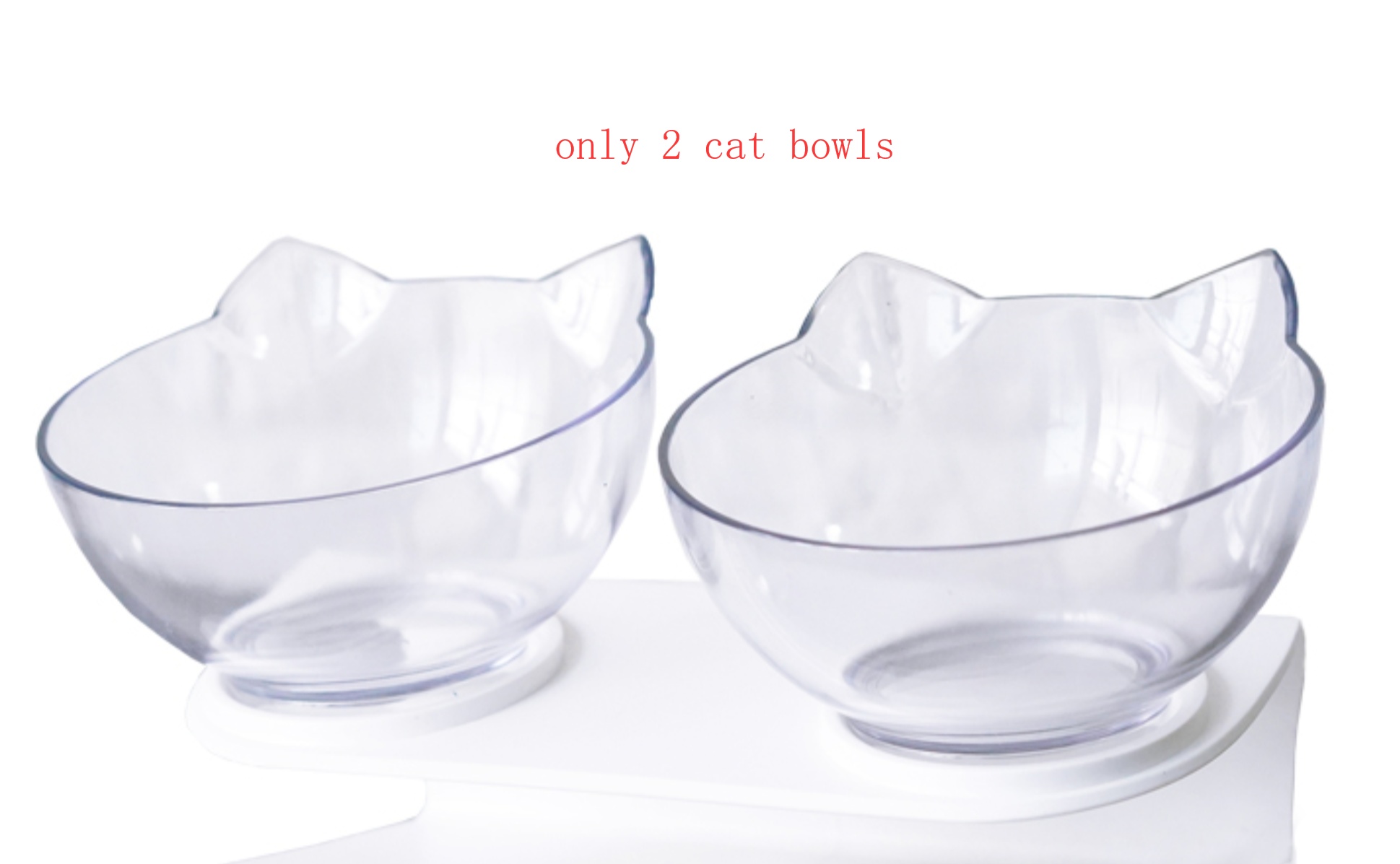 New Inclined Food Cat Ear Oblique Mouth Transparent Single Pet Bowl - Image 8