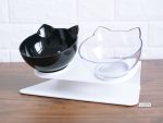 New Inclined Food Cat Ear Oblique Mouth Transparent Single Pet Bowl - Imagem 9