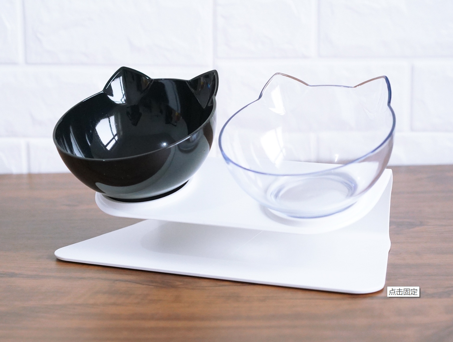 New Inclined Food Cat Ear Oblique Mouth Transparent Single Pet Bowl - Image 9