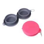 Rubber Foldable Double Bowl Pet Feeding Bowl Pets Supplies Dog Cat Bowls - Imagem 8