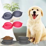 Rubber Foldable Double Bowl Pet Feeding Bowl Pets Supplies Dog Cat Bowls - Imagem 5