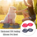 Rubber Foldable Double Bowl Pet Feeding Bowl Pets Supplies Dog Cat Bowls - Imagem 2